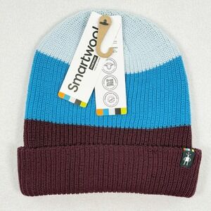 Smartwool Cantar Colorblock Fold Beanie Eggplant Plaid NEW